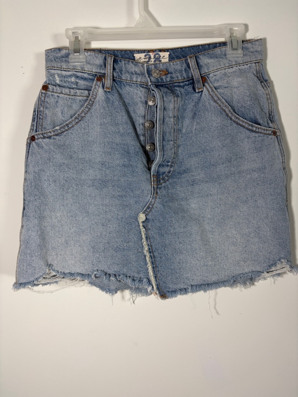 We The Free Brea Light Blue Cutoff Denim Mini Skirt - Sz 28